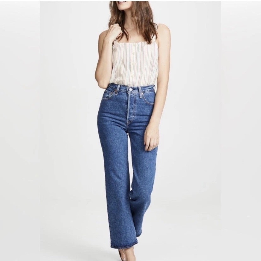LEVIS Premium Ribcage Straight Women's Jeans 28X27 MED wash
